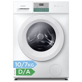 Comfee Lave-linge séchant 2-en-1, capacité 10 kg/7 kg, 60 cm, Vapeur, Moteur BLDC, Séchage auto, Woolmark, Panneau tactile, Blanc - CFP03ED100W-HR, Classe énergétique A