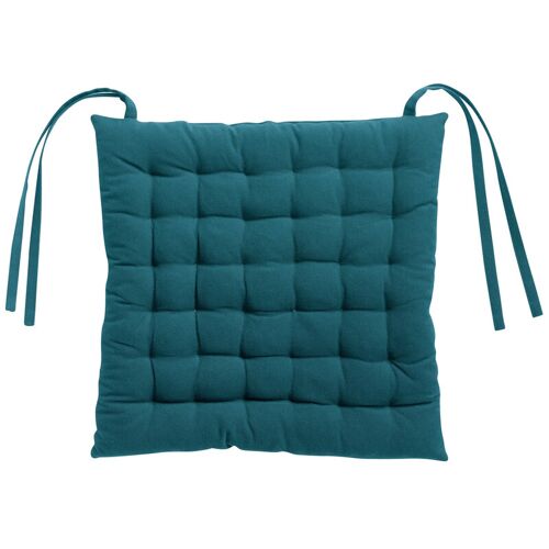 WINKLER Galette de chaise 36 points Zea recyclée paon - 38 x 38 x 3 cm