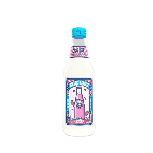 Hua Yang Boisson Gazeuse Aux Jus De Fruits Mélangés, Saveur Litchi, Bouteilles En Verre, 20 X 358 Ml