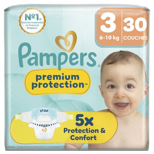 Pampers Premium Protection, Taille 3, 30 Couches