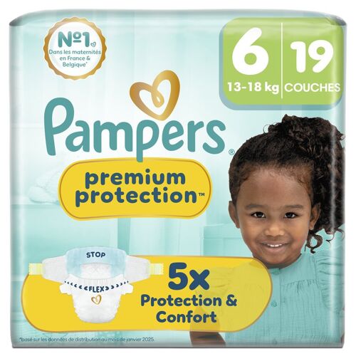 Pampers Premium Protection, Taille 6, 19 Couches