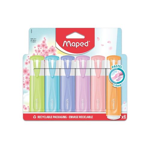 Maped Original Lot De 6 Surligneurs Fluo Pastel