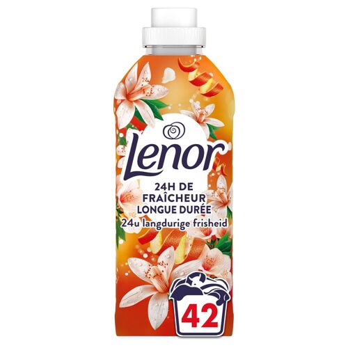 Lenor Adoucissant 42 Lavages, Parfum Orange & Verveine, 24H De Fraîcheur Relaxante, Avec Une Touche D¿Huiles Essentielles, Testé Dermatologiquement, Fabriqué En France, 882ml