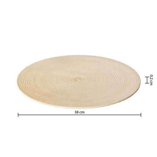 Set De Table Rond Tressé Beige