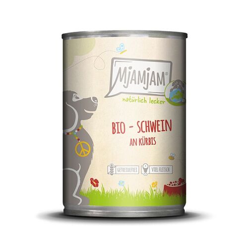 Mjamjam Naturally Tasty Nourriture Pour Chien Au Porc Bio Et Courge - 400 G