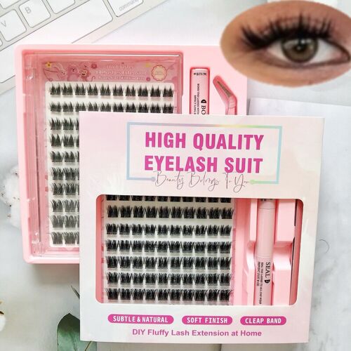 Meomagic - Kit D'extensions De Cils Classique Avec Pinces À Épiler Et Colle - 10 Lignes - Wm15 