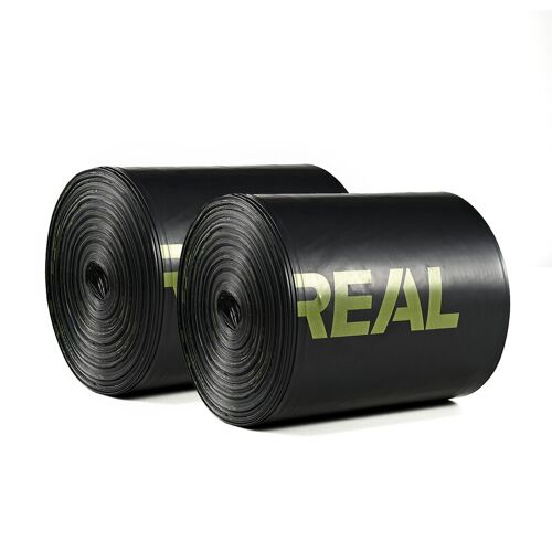Vivreal Lot de 2 rouleaux de sacs poubelles biodégradables noir - 100 x 10 L