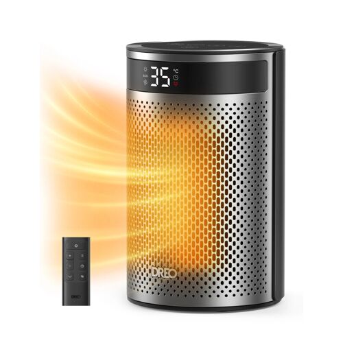 DREO Chauffage d'appoint PTC céramique écoénergétique - 1500 W, 34 dB silencieux, minuterie 12 h, 8 protections de sécurité, télécommande, Atom 416.