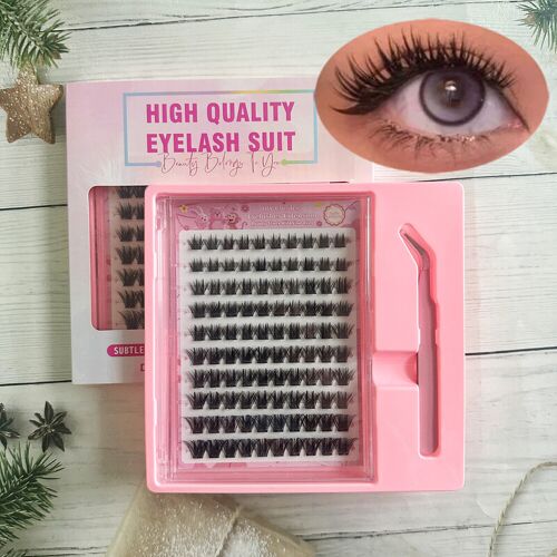 Meomagic - Kit De Faux Cils Prégelés Avec Pinces À Épiler - 10 Lignes - Wm14 