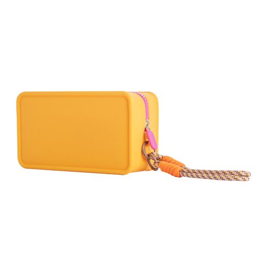 JORDAN&JUDY Trousse de maquillage portable en silicone imperméable jaune - 20 x 12 x 8 cm