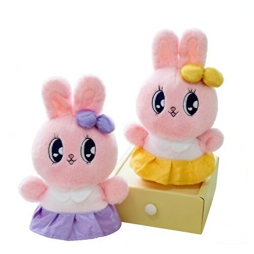 Peluche lapin aux gros yeux 21 cm (Modèle aléatoire)