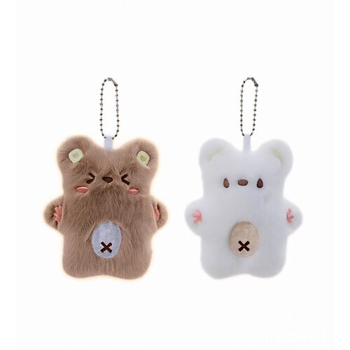 Porte-clés en peluche ours mink 10 cm (Modèle aléatoire)