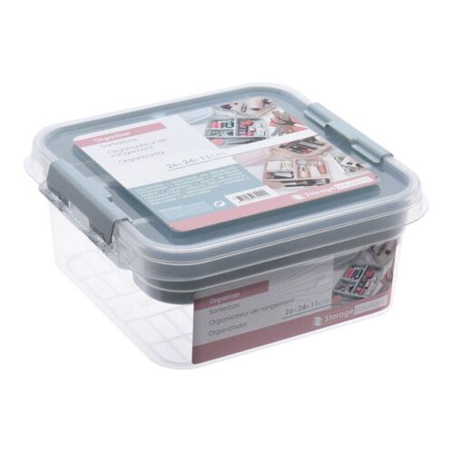 Organisateur de tri à 5 compartiments, boîte de rangement, conteneur de stockage, 26 x 24 x 11 cm, 4 modèles assortis