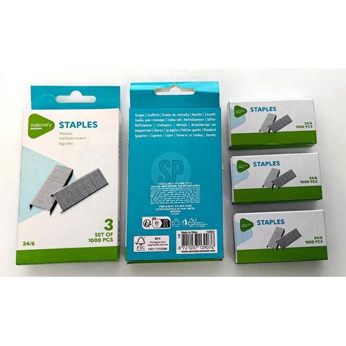 Inprob Kit De Agrafeuses, 3 Boîtes De 1000 Agrafes Chacune