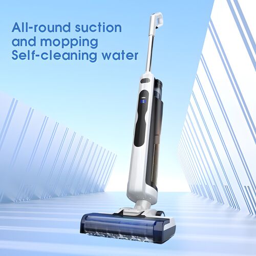 Aspirateur Serpillère Sans Fil 3-en-1 OMESER CL-2001 Sec & Humide avec Aspiration Automatique ¿ Élimine les Poils d¿Animaux et Évite les Enchevêtrements ¿ Maison Intelligente