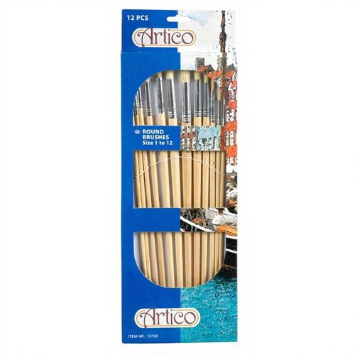 Artico Set De Pinceaux De Peinture Ronds - 12 Pièces