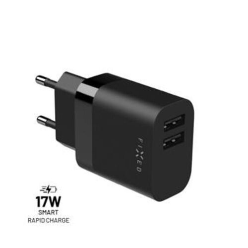 Chargeur de voyage FIXED double USB 17W - Noir