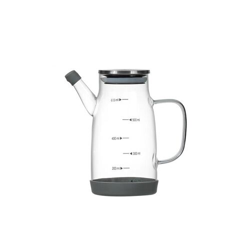 Bj Bouteille À Huile Transparente En Verre Borosilicate Résistant À La Chaleur 600ml