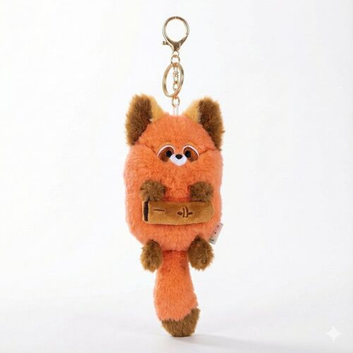 Jouet en peluche QD MRF, porte-clés orange rond et épais, 12 cm