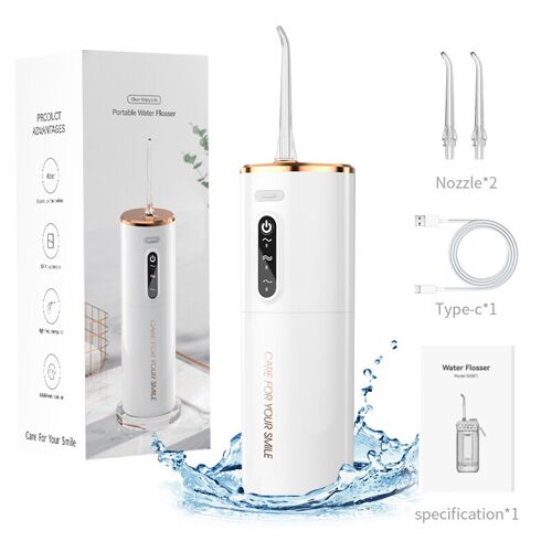 Rushi R-B31a Hydropulseur Dentaire Électrique, Réservoir D¿Eau 280 Ml, Batterie 1200 Mah - Blanc