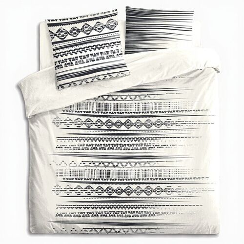 Atmosphera Housse De Couette Ethnik Noir Et Blanc - 260 X 240 Cm