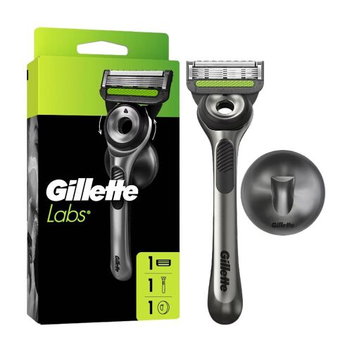 Gillette Labs H+1 Series Silver - Rasoir Rechargeable Avec 1 Lame Et Support Mural 