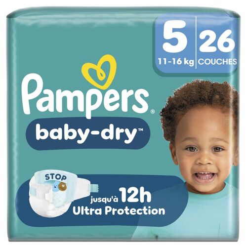 Pampers Baby-Dry, Taille 5, 26 Couches