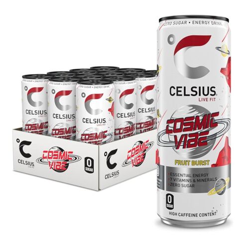 Celsius Cosmic Vibe Saveur Éclat De Fruit - 12 X 35,5 Cl