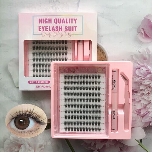 Meomagic Kit D¿Extensions De Cils Classique Avec Pinceaux Et Colle, 10 Lignes - F14 