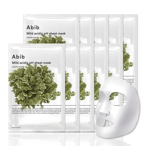 Abib Jericho Rose Fit Lot De 10 Masques En Tissu Ph Légèrement Acide 