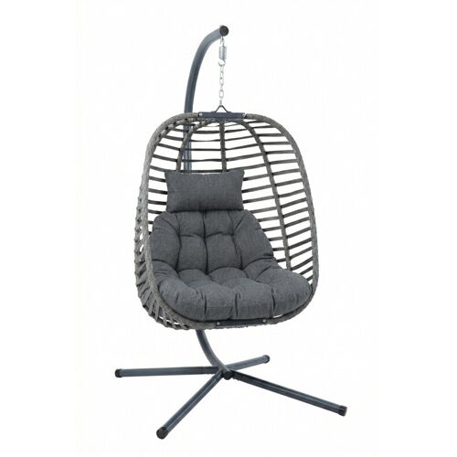 Fauteuil Suspendu En Acier Pour Le Jardin Avec Coussins Et Appuie-Tête