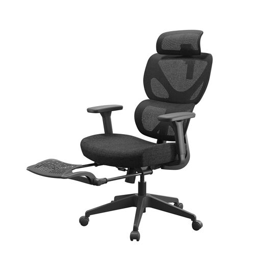 ¿Version améliorée avec repose-pieds¿ochama Z7 Comfort Gen 2 Chaise Ergonomique avec Repose-Pieds, Soutien Lombaire Élastique, Assise Épaisse 10cm, Inclinaison 132°, Fauteuil de Bureau Gamer avec Accoudoirs et Appuie-Tête Pivotants, Noir