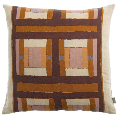HOUSSE DE COUSSIN IMPRIMEE TAHO CUIVRE