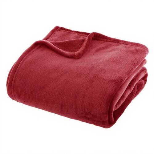 Atmosphera Couverture en polaire de flanelle rouge 180 x 230 cm - 250 g/m²