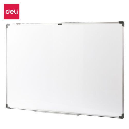 Deli Tableau Blanc Magnétique Premium 900 X 1200 Mm - Cadre Argenté, Idéal Pour Bureau À Domicile Et Espace D'étude, 1 Pièce