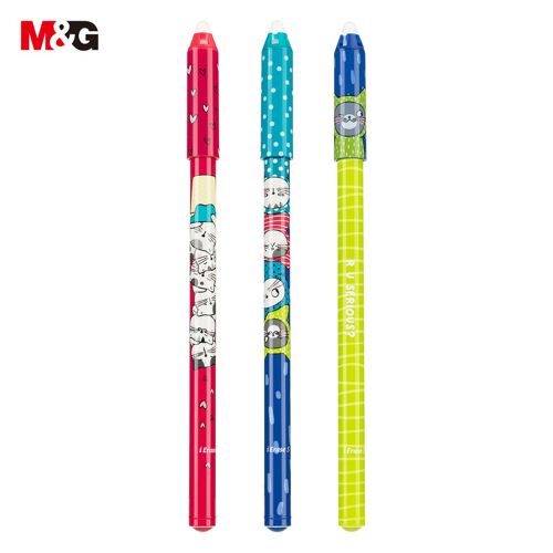 M&g So Many Cats Lot De 3 Stylos Gel Effaçables À Encre Bleu Cristal, Pointe Fine 0,5 Mm Et Motif De Chat Mignon
