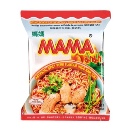 Mama Nouilles Instantanées Saveur Porc Épicé Moo Nam Tok - 55 G
