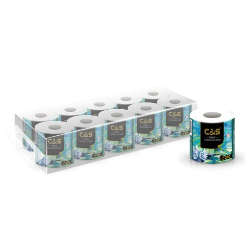 C&S Papier toilette avec 4 plis, motif peinture à l¿huile - 10 rouleaux
