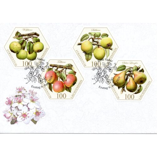 2 Enveloppe Premier Jour Liechtenstein, Anciennes Varités De Fruits : Les Poires