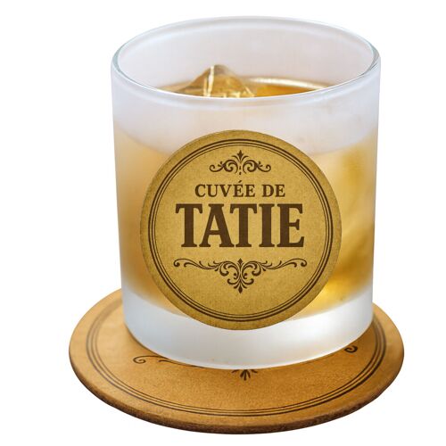 Verre Dépoli Cuvée De Tatie Avec Sous-Verre Assorti