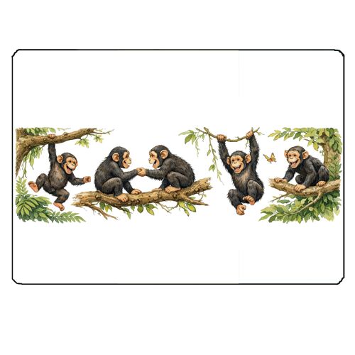 Planche À Découper En Verre Chimpanzés 28,5 × 20 Cm