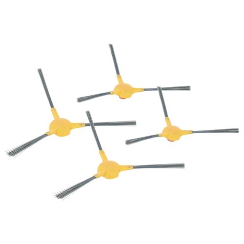 vhbw 4x Brosse latérale compatible avec Ecovacs Deebot DSlim, DN78, DR96, D Marvel, DT8, DR95 robot aspirateur - Lot de brosses, gris / jaune