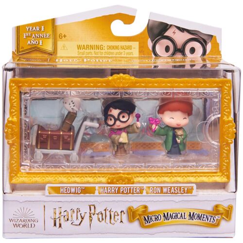 Wizarding World Harry Potter, Coffret Micro Magical Moments Avec Figurines Exclusives De Harry, Ron, Hedwige Et Coffret D'exposition, Jouets Pour Enfants À Partir De 6 Ans