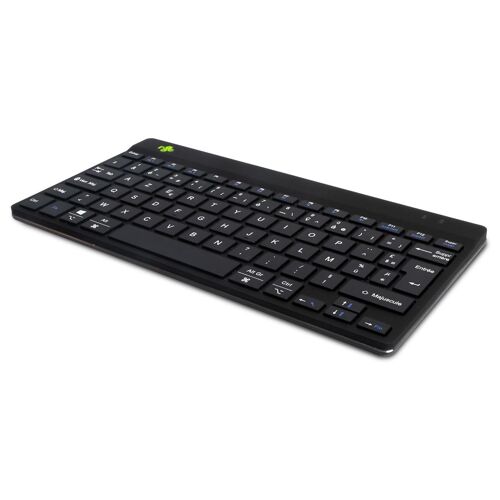 R-Go Tools Clavier ergonomique R-Go Compact Break, clavier compact avec logiciel de pause,AZERTY (FR), Bluetooth, noir