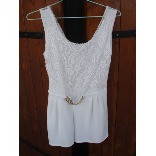 Combi-Short De Marque Inconnue En Polyester Taille 38 Couleur Ecrue