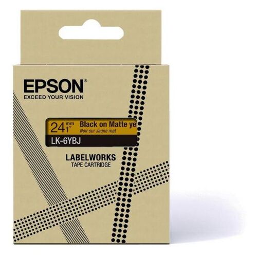 Epson C53s672076 Ruban D'étiquette Noir Sur Jaune