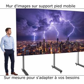 ADVUE Écran mur d¿images 46 pouces Full HD ¿ LCD bords fins 3,5 mm, 500 cd/m², contraste 1400:1, usage 24/7 pro intérieur