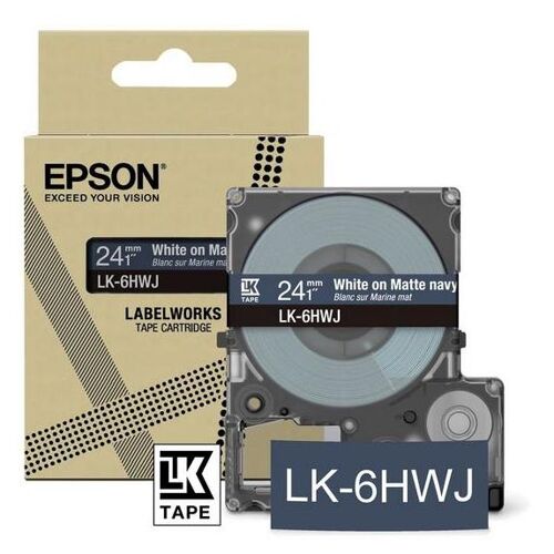 Epson Matte Tape - Navy/White 24mm(8m) - LK-6HWJ