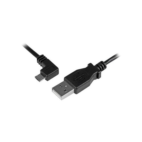 Cable USB A / Micro USB B coudé noir 80 cm