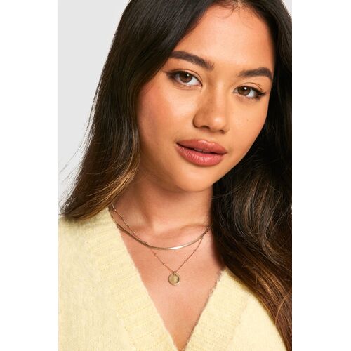 Boohoo Gzz73557-128-35 Collier Matinée Femme Laiton, Acier